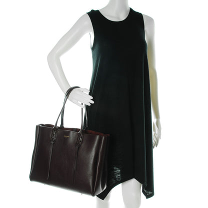 Lanvin Smooth Calfskin Small Fringe Shopper Tote Aubergine 2 of 10