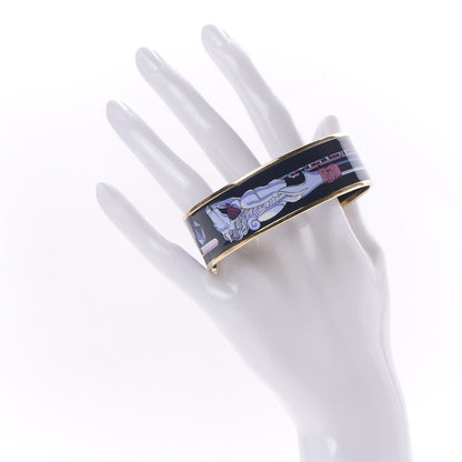 Hermes Enamel Printed Wide Les Cannes Bracelet 70 Arts and Crafts 2 of 5