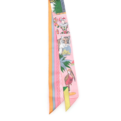 Hermes Silk Twilly Grand Theatre Nouveau Rose Jaune Multicolor 2 of 3