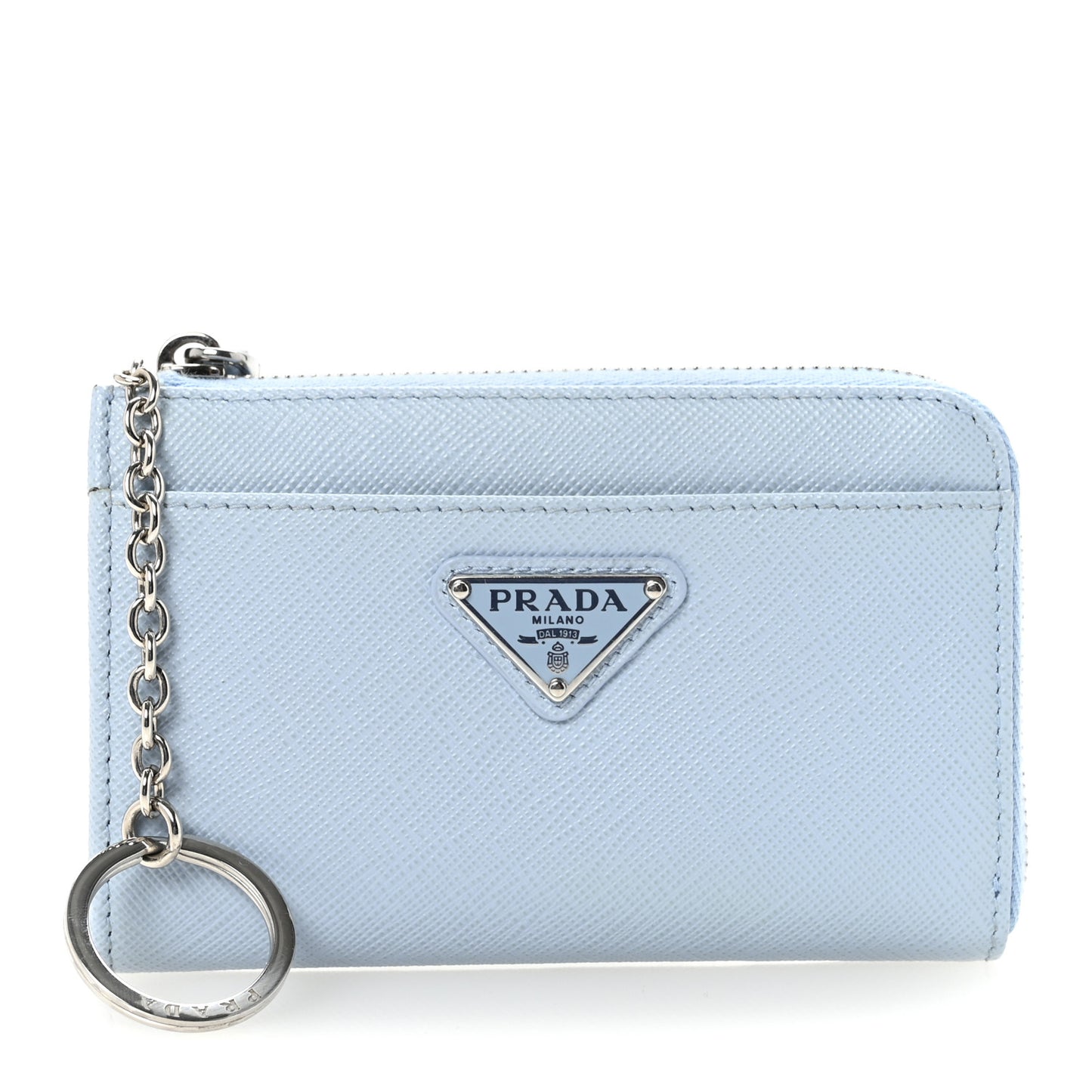 Saffiano Triangle Zip Around Keychain Astrale