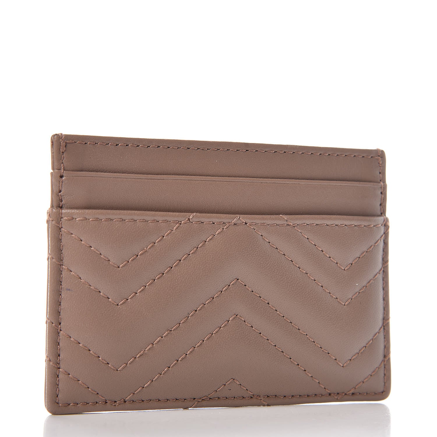 Gucci Calfskin Matelasse GG Marmont Card Holder Porcelain Rose 3 of 7