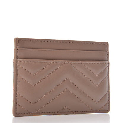 Gucci Calfskin Matelasse GG Marmont Card Holder Porcelain Rose 3 of 7