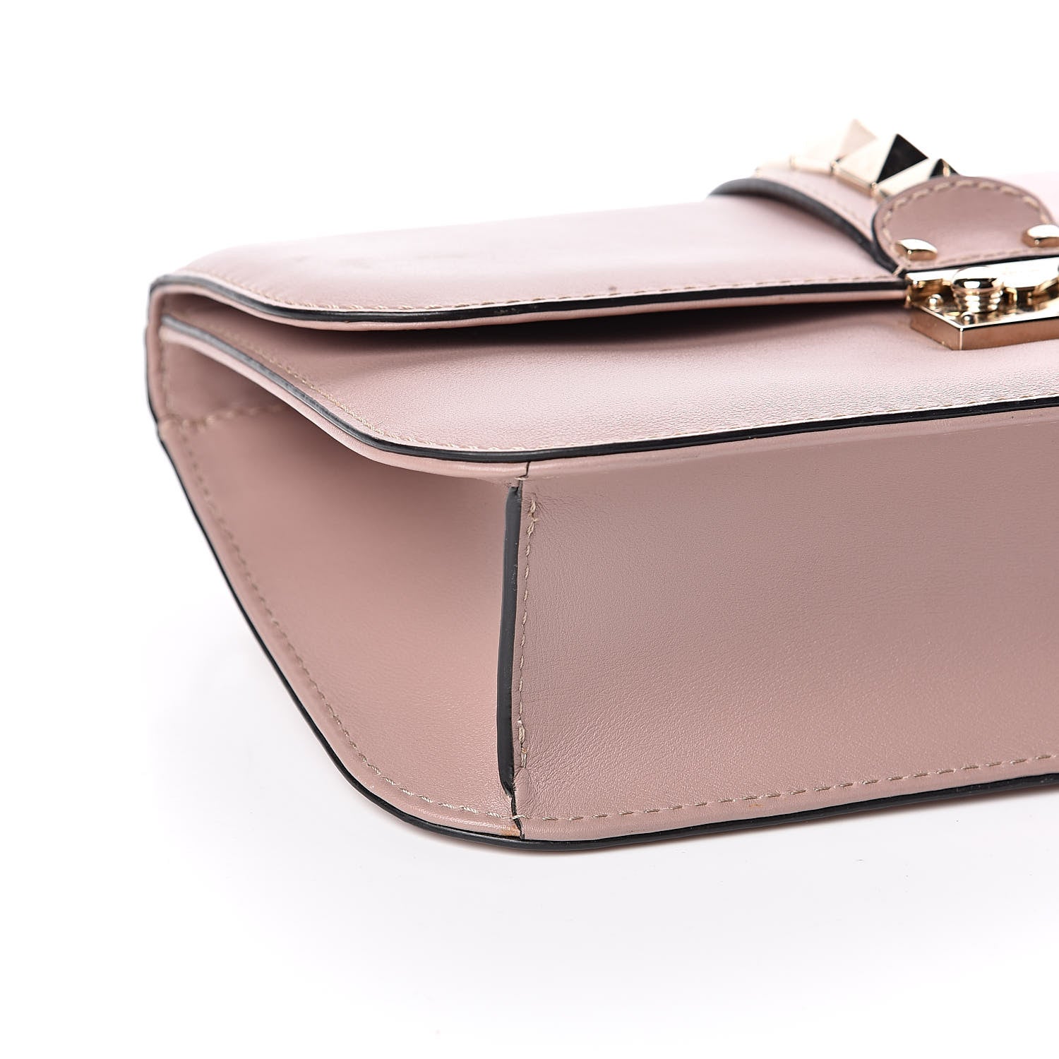 Valentino Garavani Vitello Medium Glam Lock Rockstud Flap Poudre 8 of 12