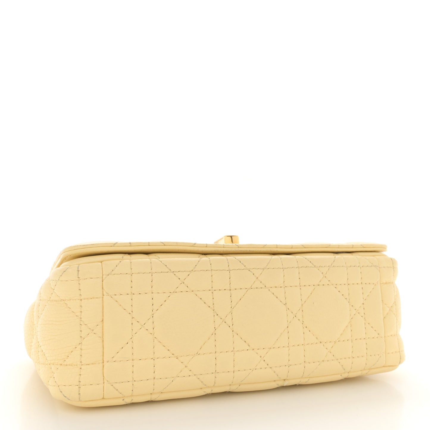 Calfskin Cannage Small Caro Bag Pale Yellow