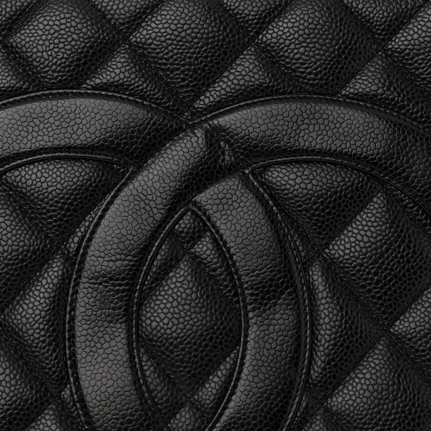 Caviar Quilted Medallion Tote Black