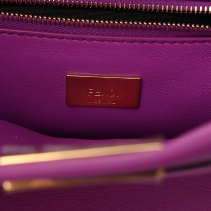 Fendi Vitello Seta Nappa Plexiglass Bi-Color Mini Peekaboo Iconic Satchel Bouganville Sand 7 of 11