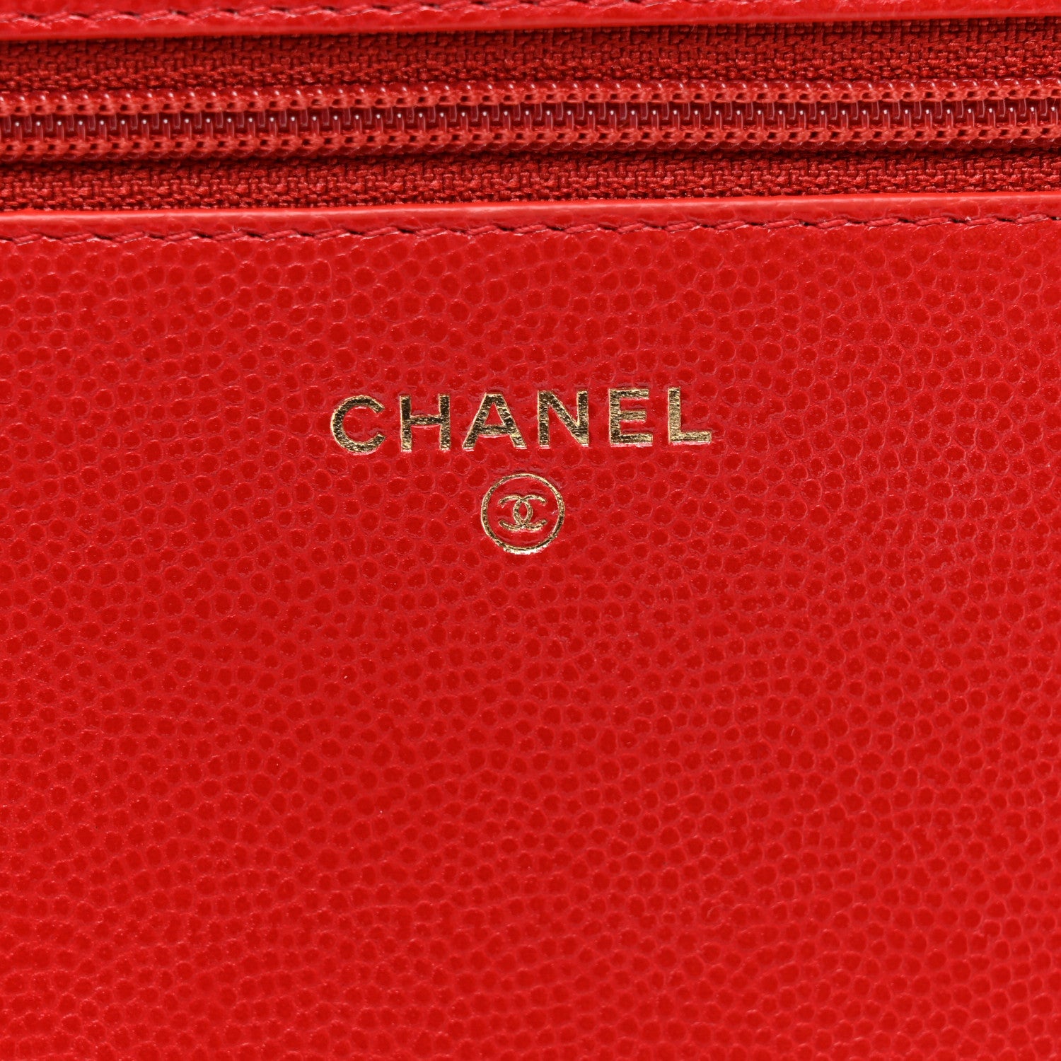 Chanel Caviar Camellia Embossed Wallet On Chain WOC Red 6 of 12