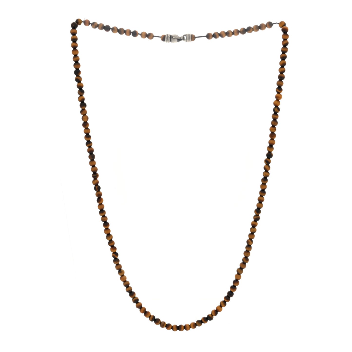 Sterling Silver Tigers Eye 5mm Spiritual Beads Necklace