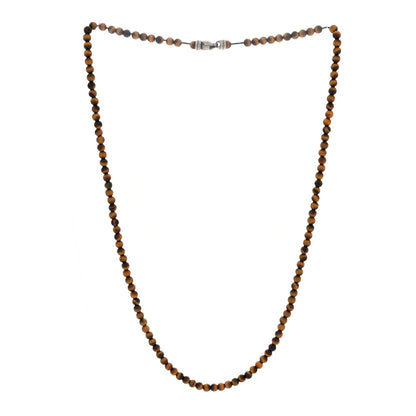 David Yurman Sterling Silver Tigers Eye 5mm Spiritual Beads Necklace 3 of 4
