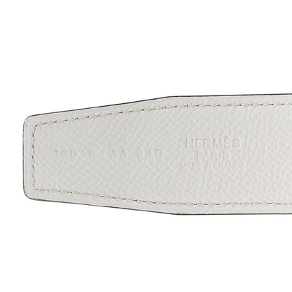 Hermes Swift Epsom 32mm Belt Strap 100 40 Gold White 5 of 6