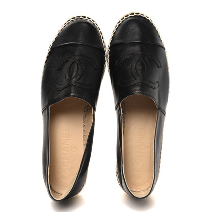 Chanel Lambskin CC Espadrilles 38 Black 2 of 9