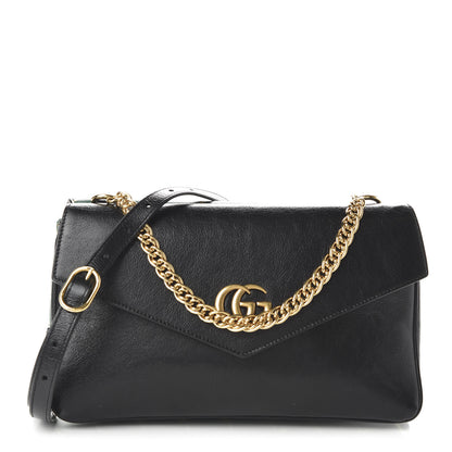 Gucci Calfskin Diagonal GG Medium Thiara Double Envelope Shoulder Bag Emerald Green Black 1 of 10