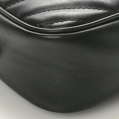 Gucci Calfskin Matelasse Small GG Marmont Chain Shoulder Bag Black 9 of 10