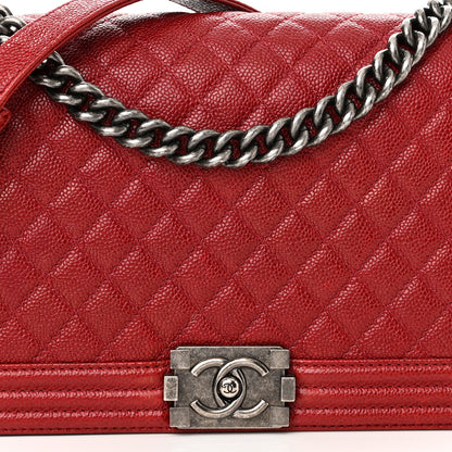 Chanel Caviar Quilted New Medium Boy Flap Dark Red 8 of 13