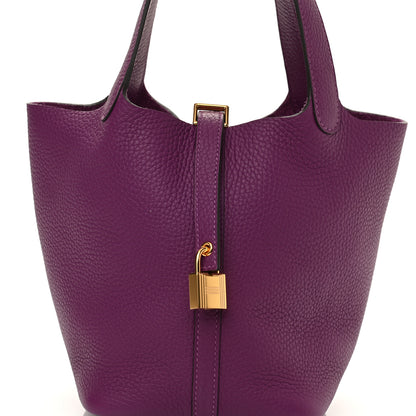 Hermes Taurillon Clemence Picotin Lock 18 PM Anemone 8 of 11