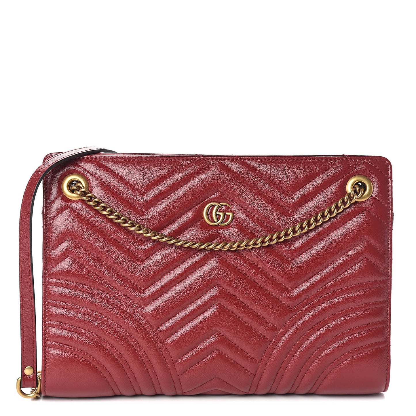Azalea Calfskin Matelasse Heart Medium GG Marmont Slim Shoulder Bag Romantic Cerise