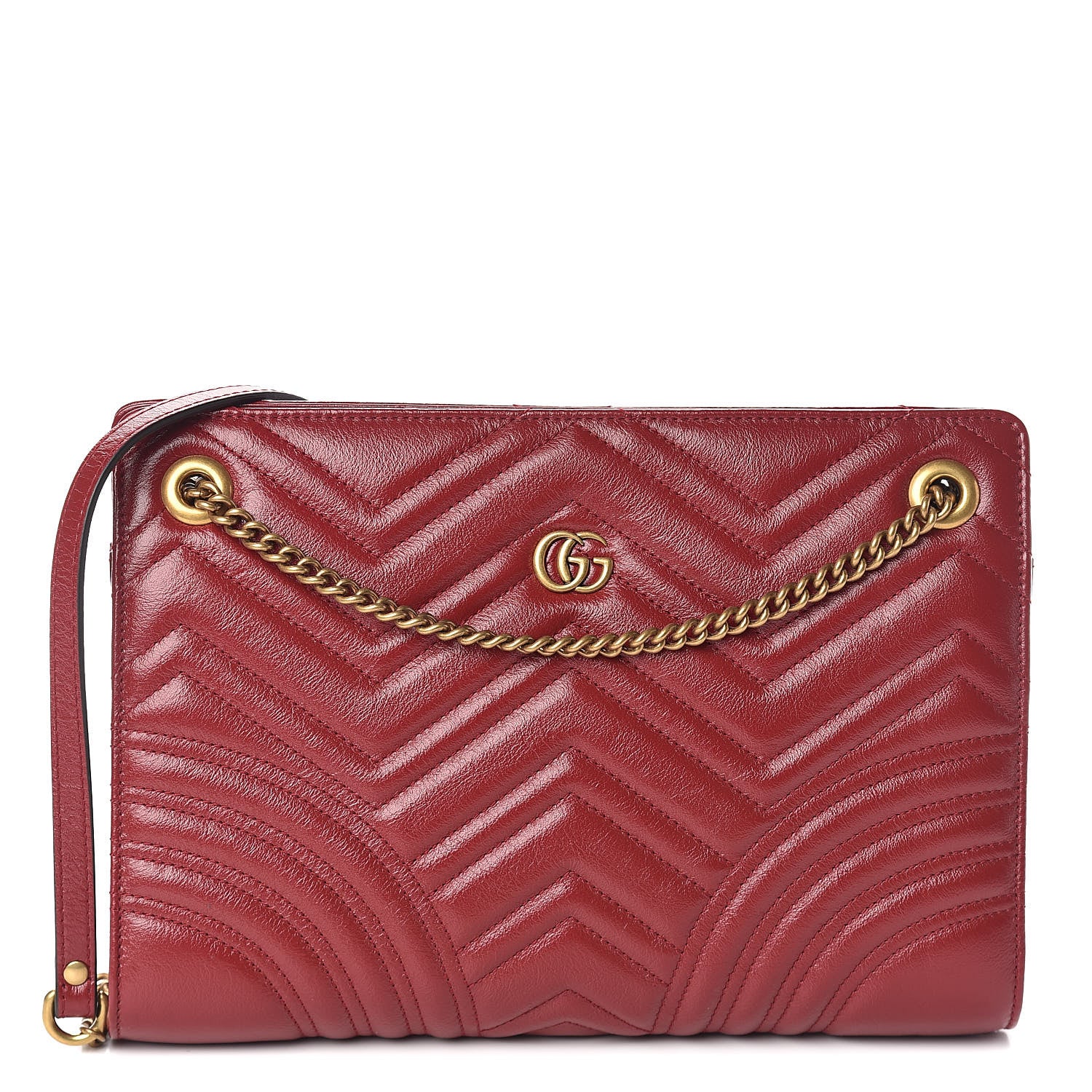 Gucci Azalea Calfskin Matelasse Heart Medium GG Marmont Slim Shoulder Bag Romantic Cerise 1 of 9