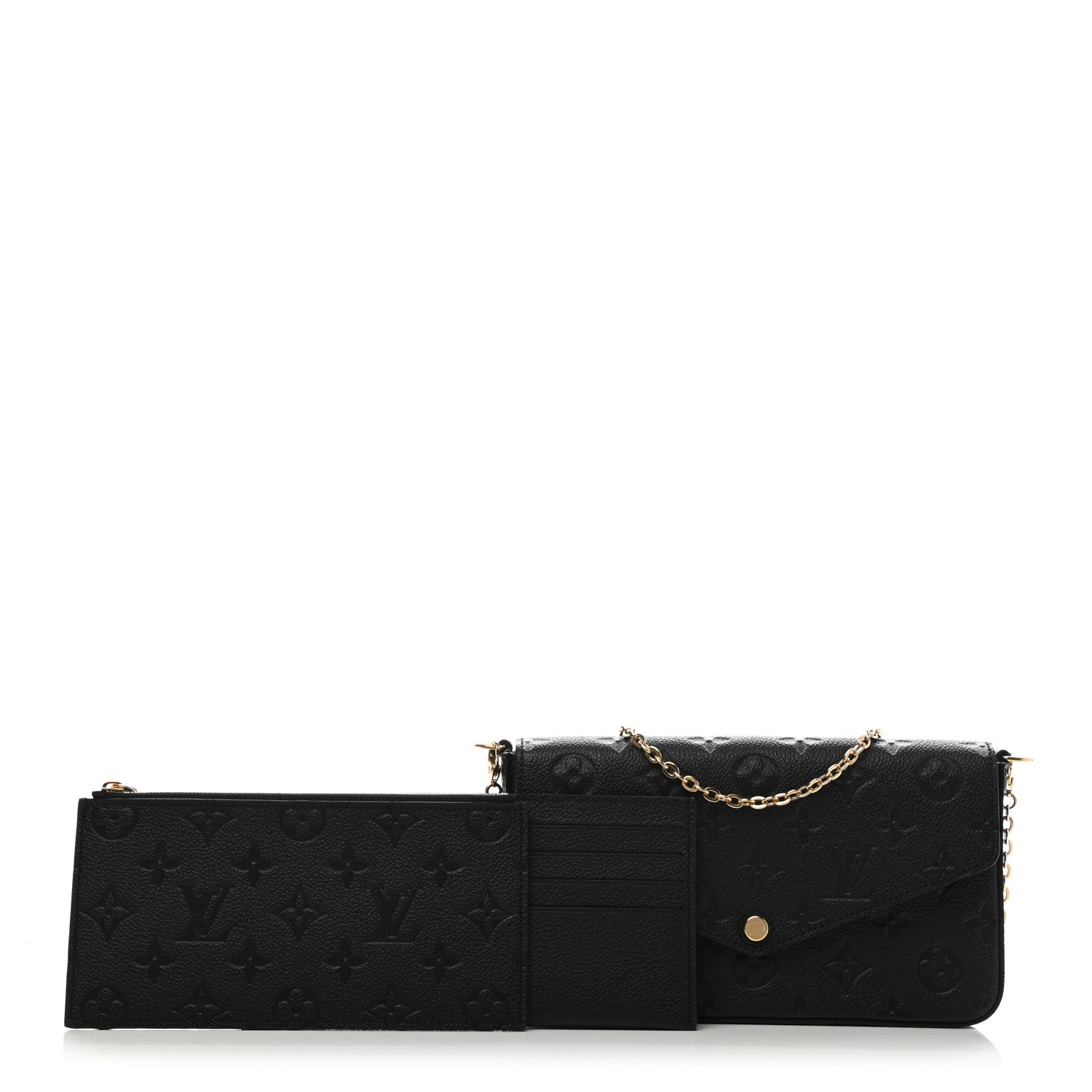 Louis Vuitton Empreinte Pochette Felicie Chain Wallet Black 1 of 11