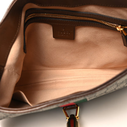 Gucci GG Supreme Monogram Azalea Calfskin Web Small Jackie 1961 Hobo Beige Ebony Brown Sugar 5 of 11