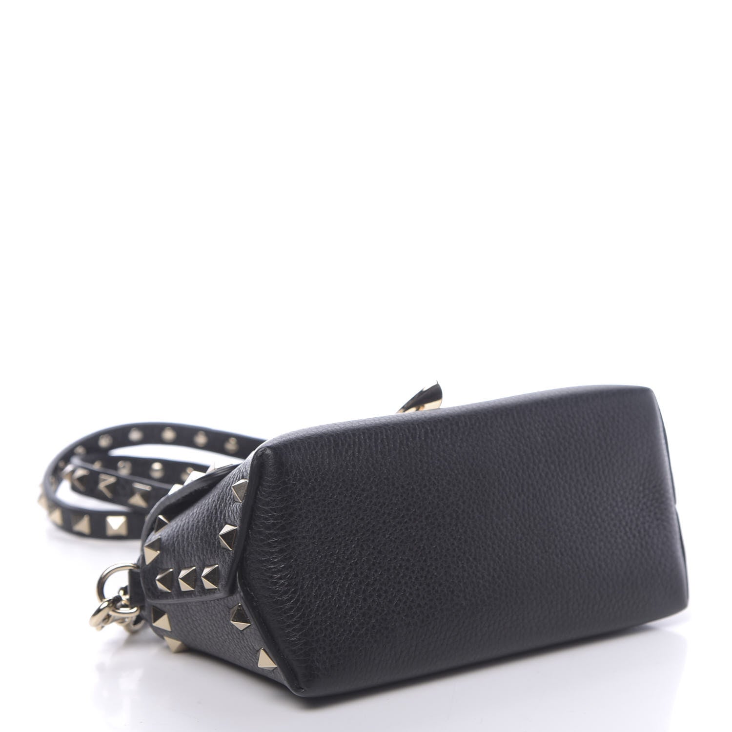 Valentino Garavani Pebbled Calfskin Mini Rockstud Crossbody Bag Black 4 of 9