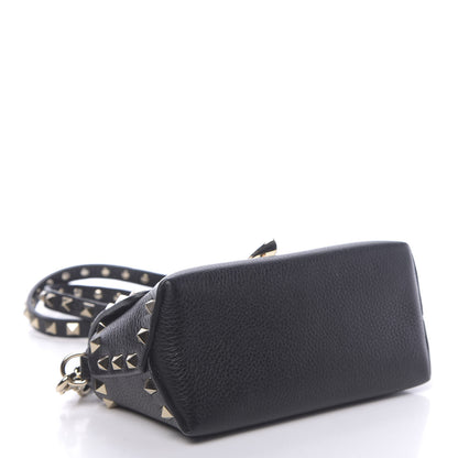 Valentino Garavani Pebbled Calfskin Mini Rockstud Crossbody Bag Black 4 of 9