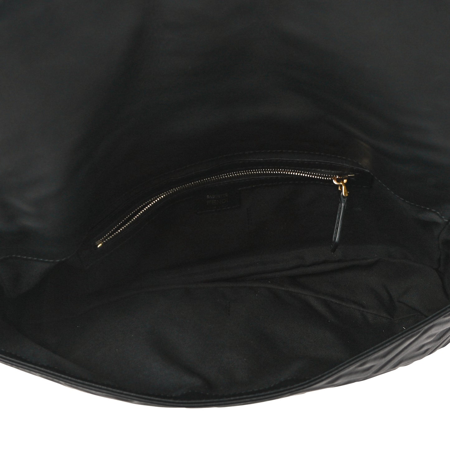 Nappa FF 1974 Embossed Large Baguette Black