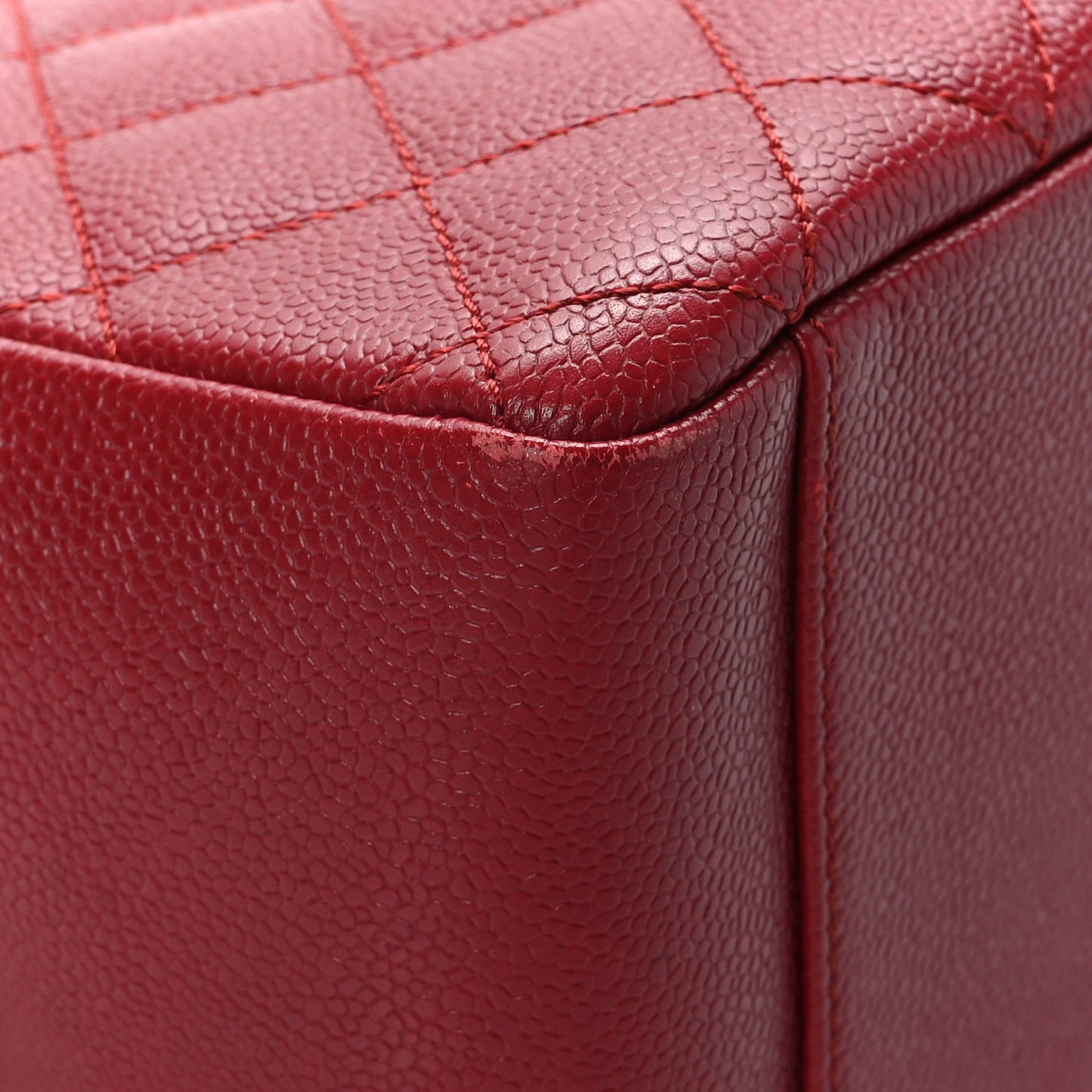 Caviar Quilted Grand Shopping Tote GST Red