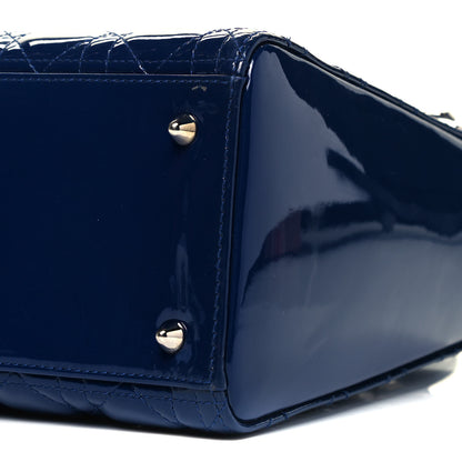 Christian Dior Patent Cannage Medium Lady Dior Blue 7 of 7
