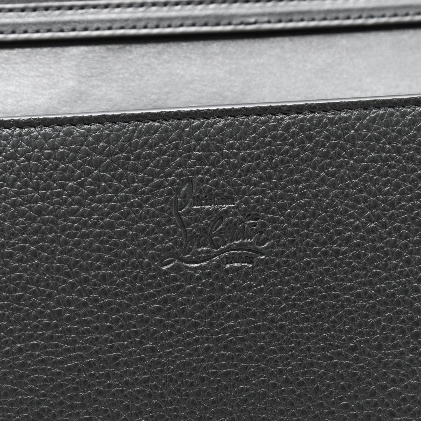 Grained Calfskin Spikes Loubinthesky Paloma Wallet On Chain Black Multimetal