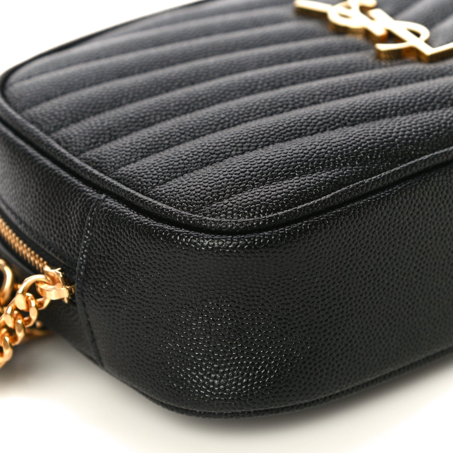 Saint Laurent Grain De Poudre Matelasse Monogram Mini Lou Camera Bag Black 8 of 10