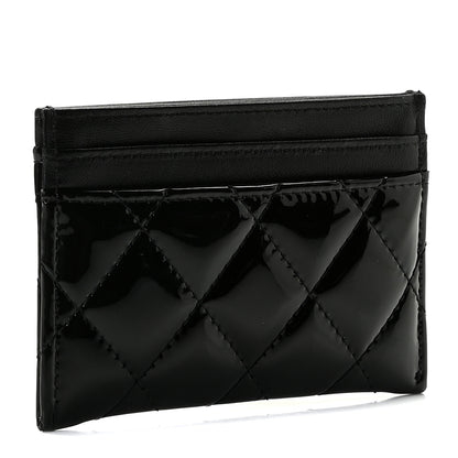 Chanel Patent Calfskin Quilted Card Holder Black 2 of 7