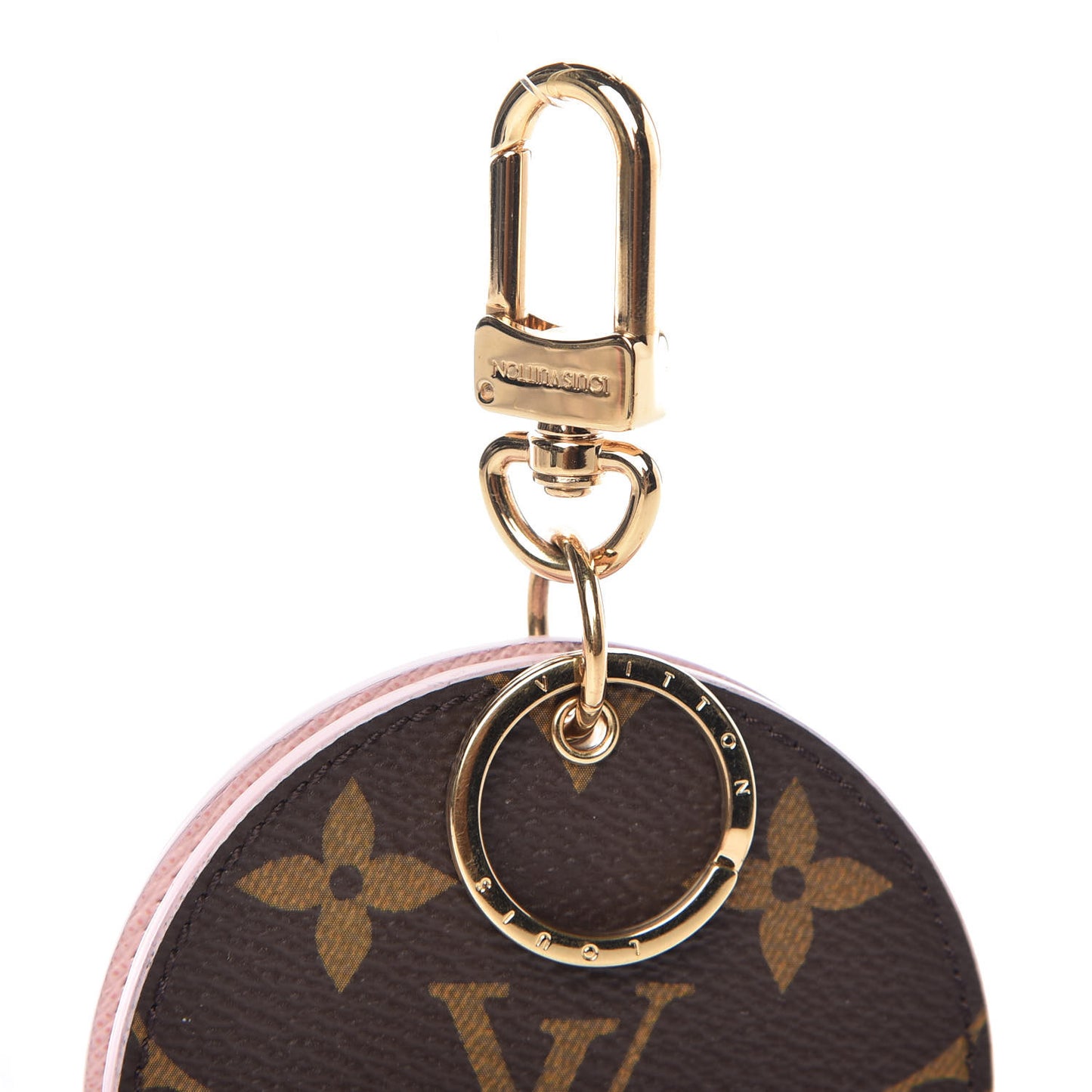 Monogram LV Mirror Bag Charm Key Holder Rose Ballerine