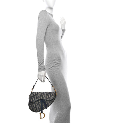 Christian Dior Oblique Saddle Bag Blue 2 of 12