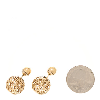 Christian Dior Cannage Mise En Dior Tribal Earrings Gold 2 of 8