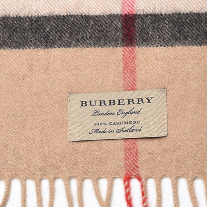 Burberry Cashmere Giant Check Fringe Scarf Camel 4 of 6