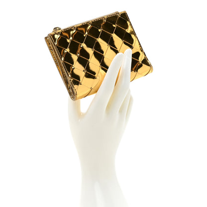 Bottega Veneta Mirror Laminated Nappa Intrecciato Small Bi-Fold Zip Wallet Gold 2 of 7
