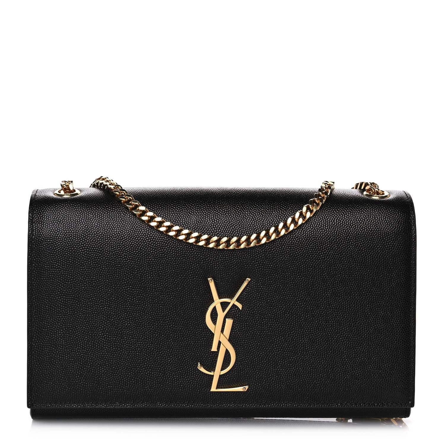 Saint Laurent Grain De Poudre Medium Classic Monogram Kate Satchel Black 1 of 11