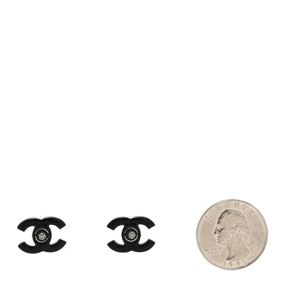 Chanel Resin CC Mademoiselle Earrings Black 2 of 6