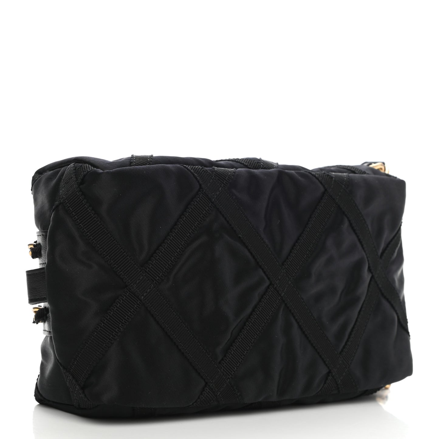 Nylon Grosgrain Lifestyle Pouch With Sleep Mask Black