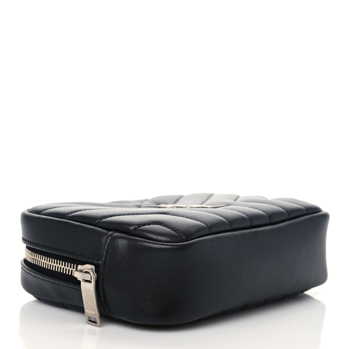 Lambskin Y Quilted Monogram Loulou Cosmetic Case Black