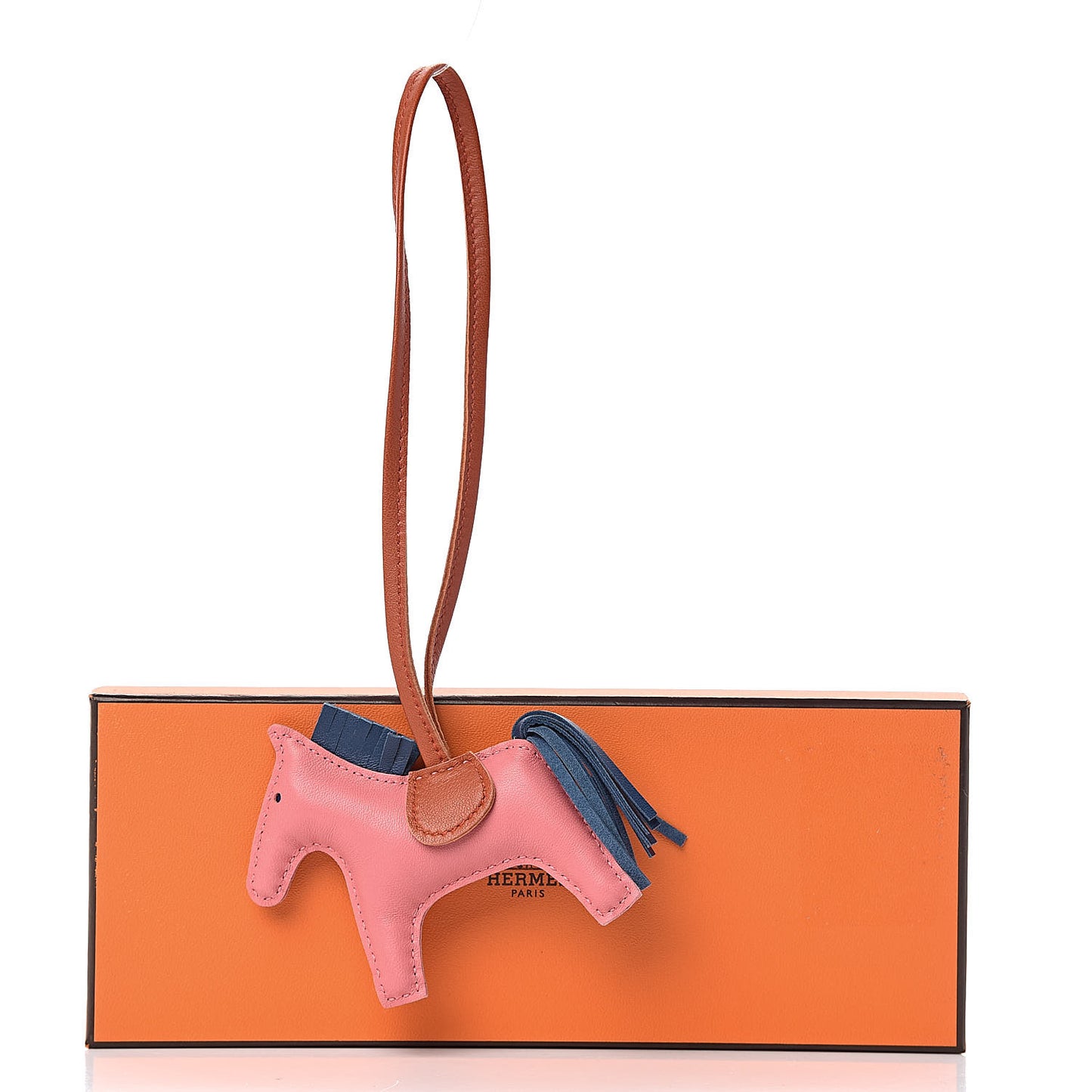 Milo Lambskin Grigri Rodeo Bag Charm PM Rose Azalee Cornaline Bleu De Malte
