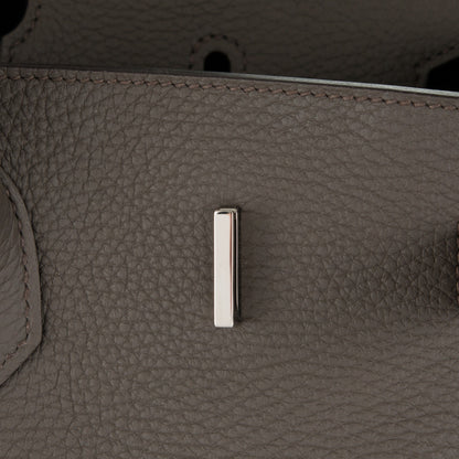 Hermes Taurillon Clemence Birkin 40 Etain 18 of 26