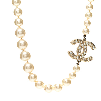 Chanel Pearl CC 100th Anniversary Necklace Light Gold 1 of 6