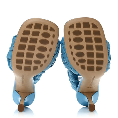 Bottega Veneta Shiny Nappa Intrecciato The Board Sandals 39 Sky Blue 5 of 8