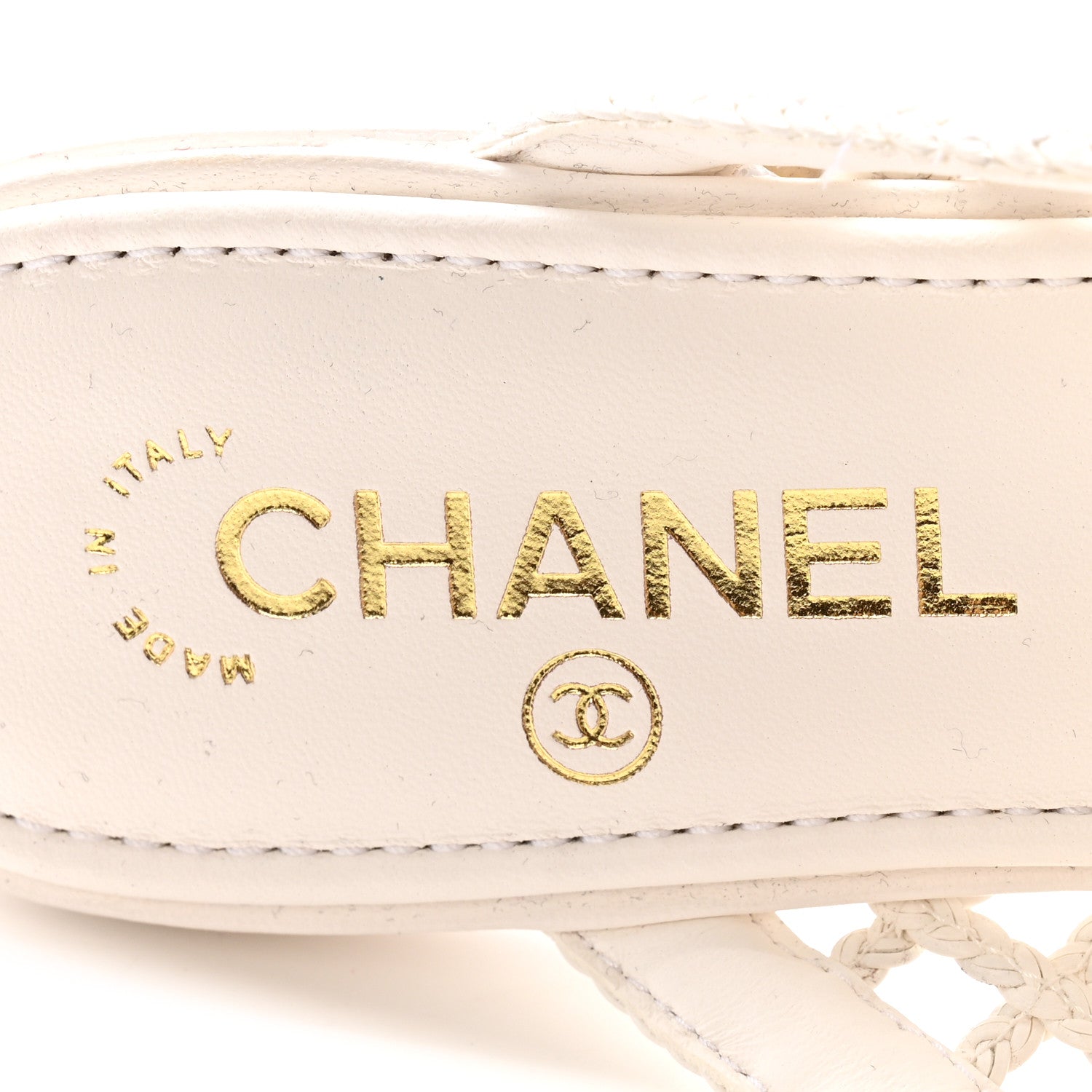 Chanel Braided Lambskin Mule Sandals 39 White 7 of 12