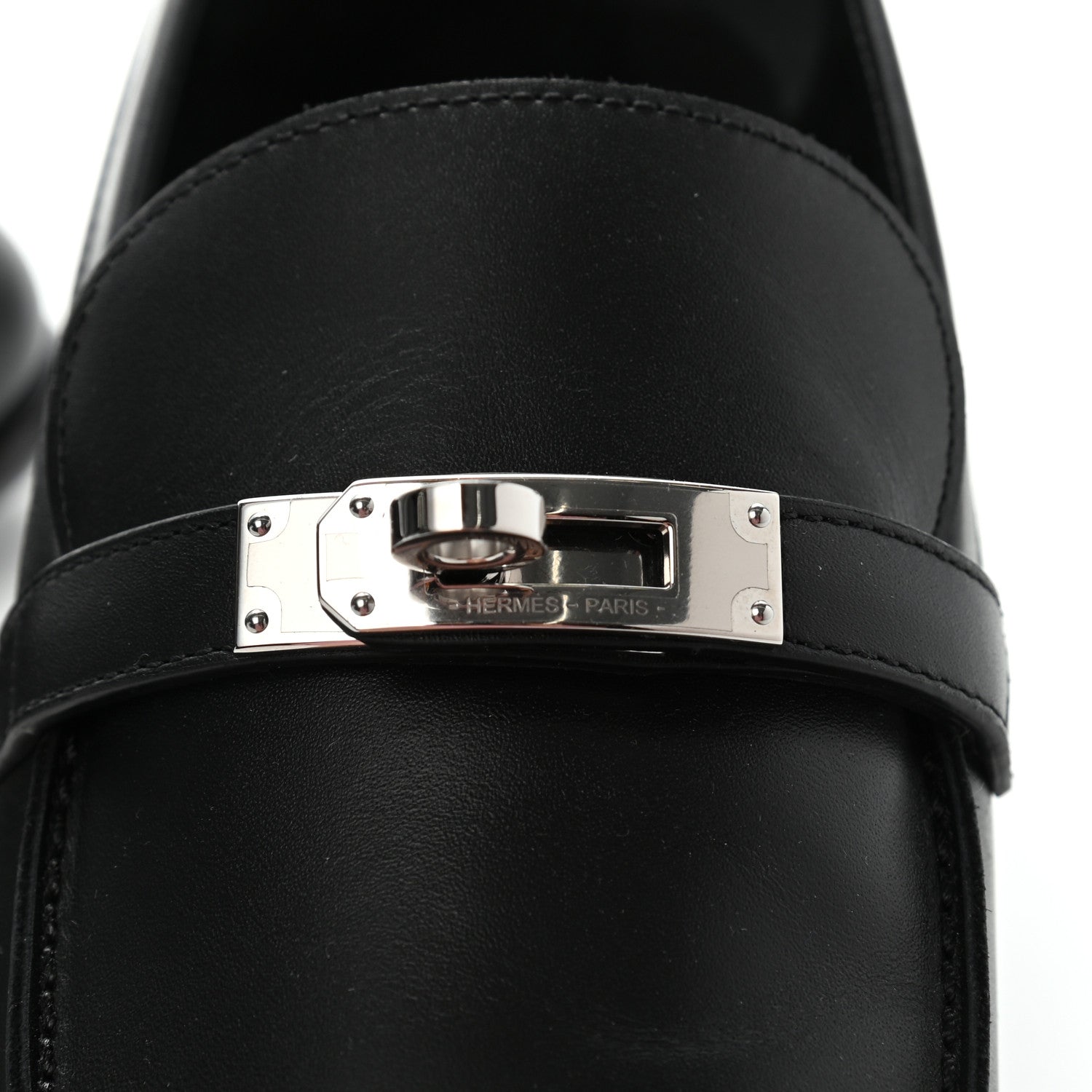 Hermes Calfskin Womens Destin Loafer 41 Black 8 of 10