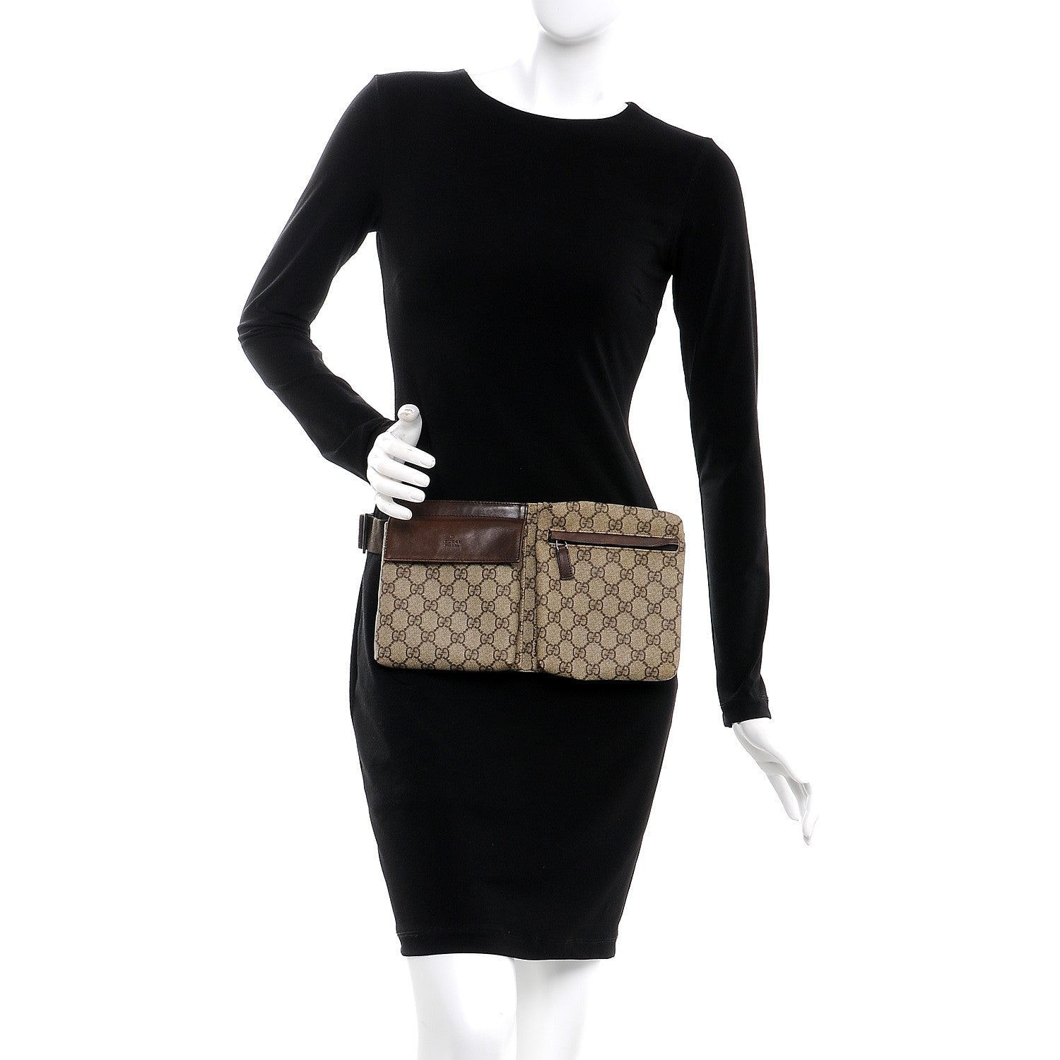 Gucci GG Plus Monogram Double Pocket Belt Bag Brown 2 of 9