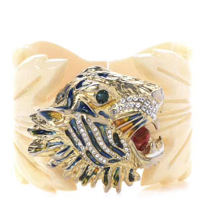 Gucci Metal Resin Rajah Leaf Bracelet White 1 of 4