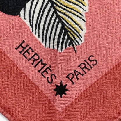 Hermes Cashmere Zebra Pegasus Pointe Triangle Scarf Vieux Rose Black White 2 of 4