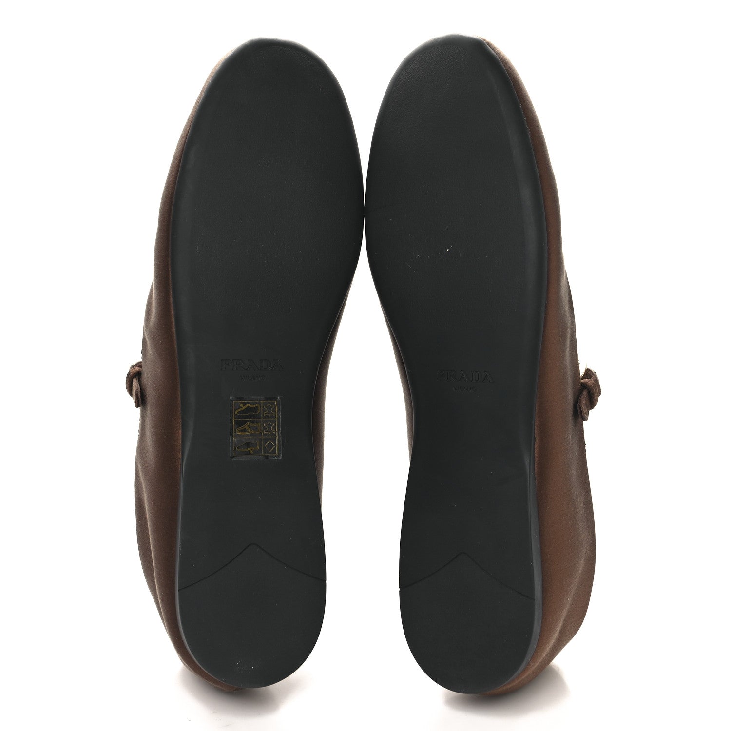 Prada Satin Triangle Ballerina Flats Tabacco 6 of 10